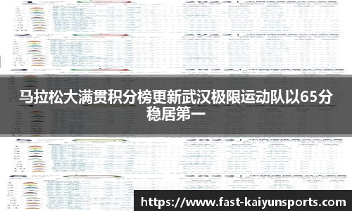 马拉松大满贯积分榜更新武汉极限运动队以65分稳居第一